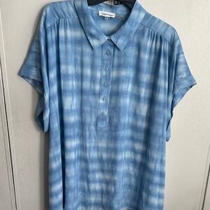 Calvin Klein Blue Tie-Dye Blouse